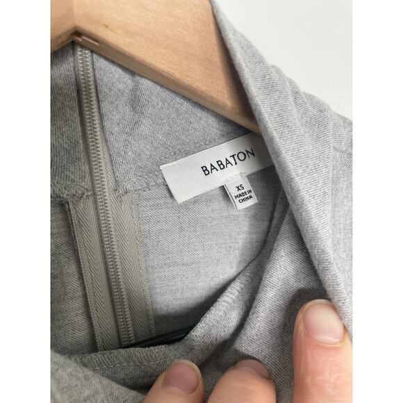 Aritzia Babaton Blair Mock Neck Top XS Gray Minimalist Work Neutral - Picture 9 of 10